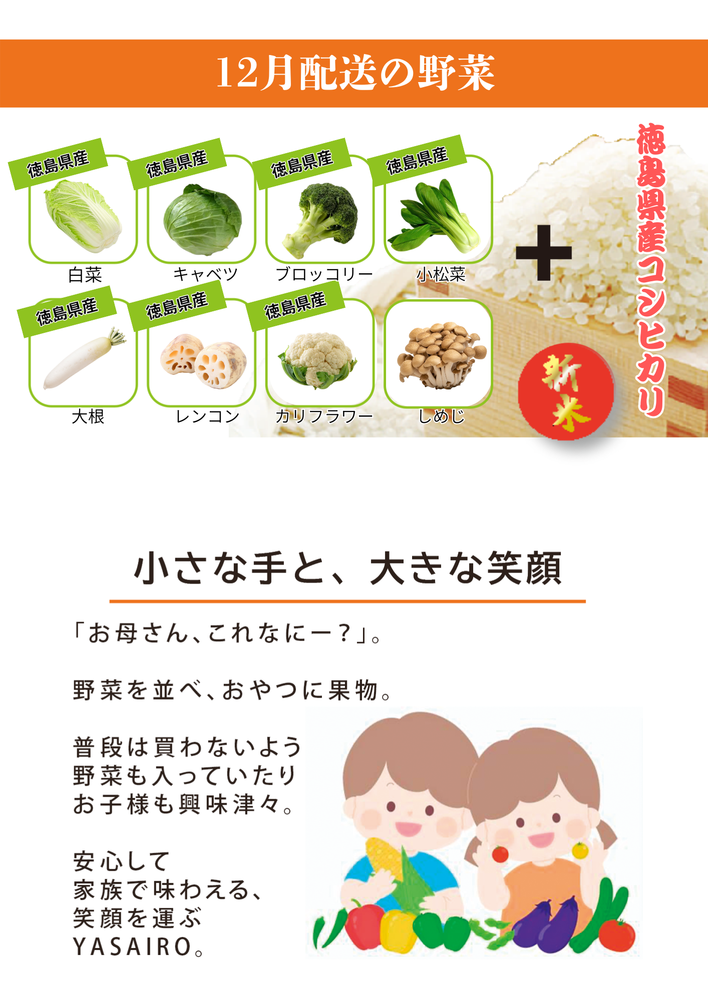 【ふうけ】野点芋乃子＆定寸笹之葉 お米と野菜の定期便「YASAIRO」 – 鳴門屋ストア