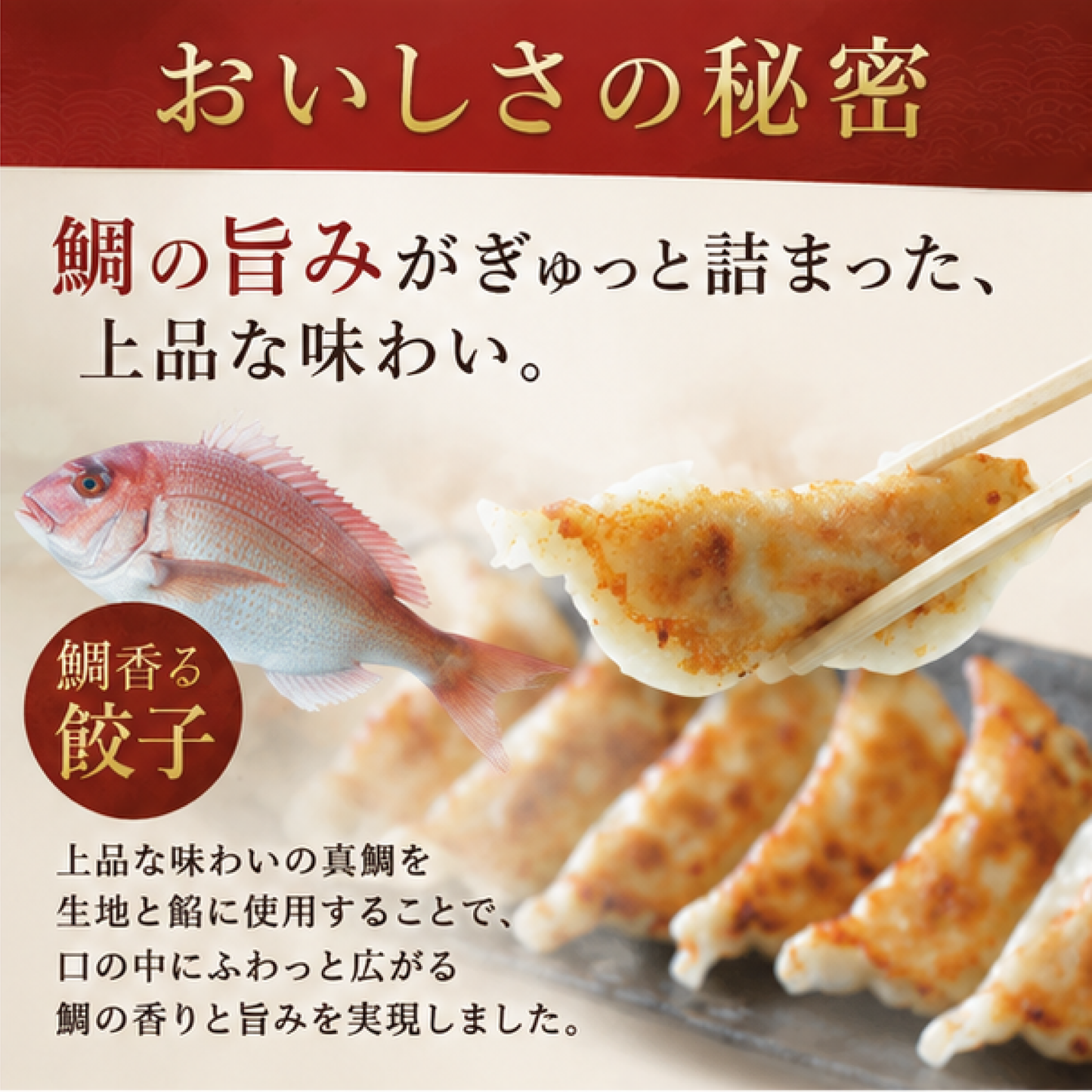 鯛香る餃子
